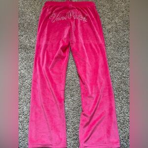 Von Dutch rhinestone Velour hot Pink Sweatpants EUC size medium